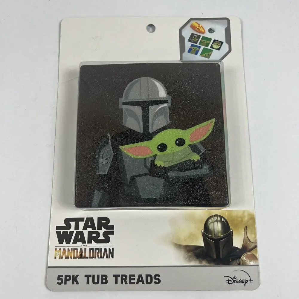Star Wars Mandalorian Baby Yoda 5 pack Anti-Slip Tub Treads For Bathtub NEW